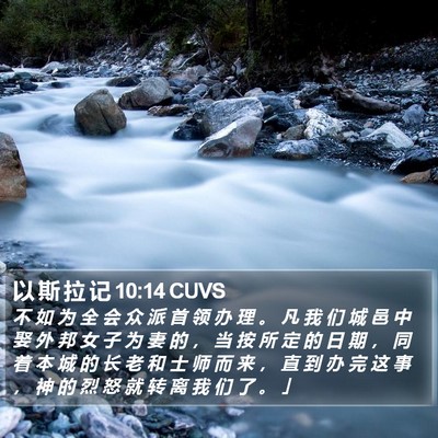 以 斯 拉 记 10:14 CUVS Bible Verse Image