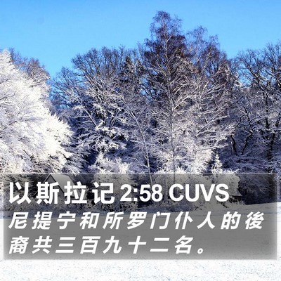 以 斯 拉 记 2:58 CUVS Bible Verse Image