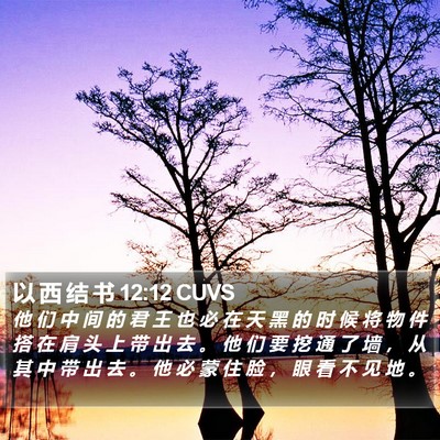 以 西 结 书 12:12 CUVS Bible Verse Image