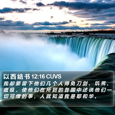 以 西 结 书 12:16 CUVS Bible Verse Image