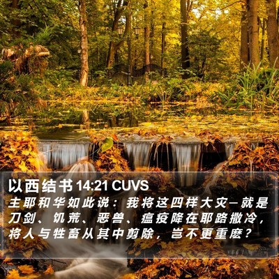 以 西 结 书 14:21 CUVS Bible Verse Image