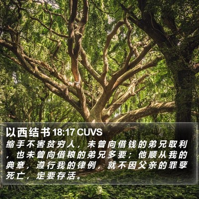 以 西 结 书 18:17 CUVS Bible Verse Image
