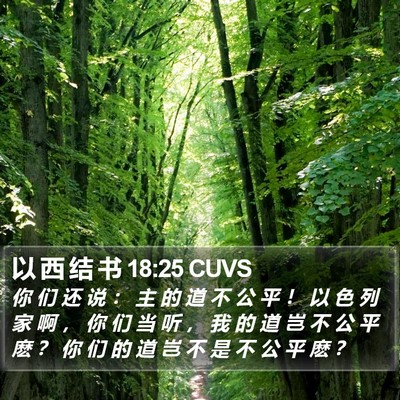 以 西 结 书 18:25 CUVS Bible Verse Image