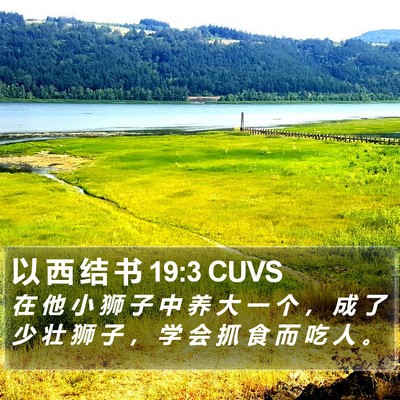 以 西 结 书 19:3 CUVS Bible Verse Image