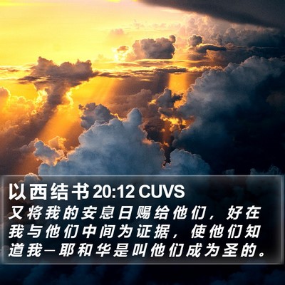 以 西 结 书 20:12 CUVS Bible Verse Image