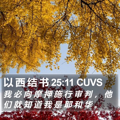 以 西 结 书 25:11 CUVS Bible Verse Image