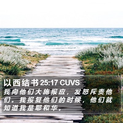 以 西 结 书 25:17 CUVS Bible Verse Image