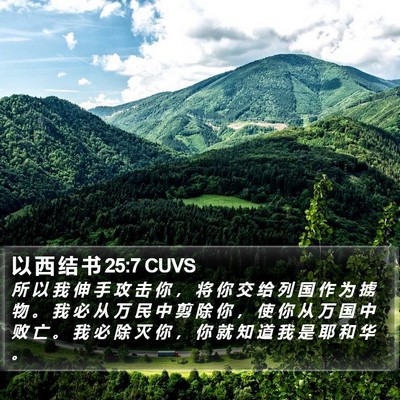 以 西 结 书 25:7 CUVS Bible Verse Image