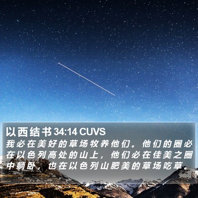 以 西 结 书 34:14 CUVS Bible Verse Image