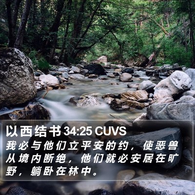 以 西 结 书 34:25 CUVS Bible Verse Image