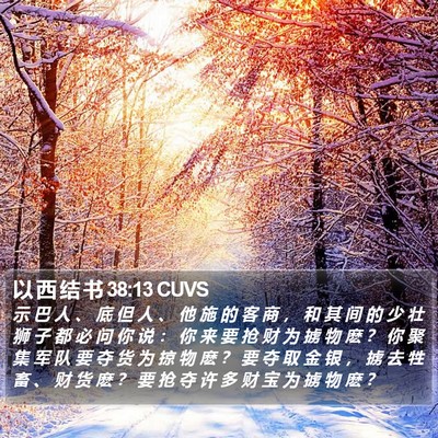 以 西 结 书 38:13 CUVS Bible Verse Image