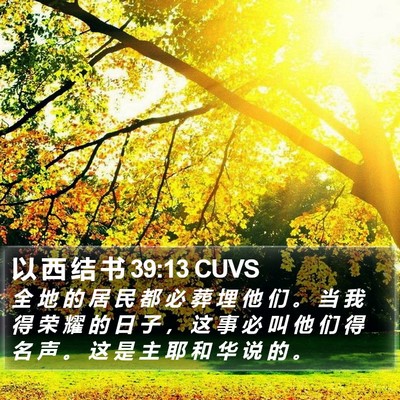 以 西 结 书 39:13 CUVS Bible Verse Image