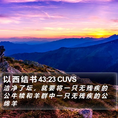 以 西 结 书 43:23 CUVS Bible Verse Image