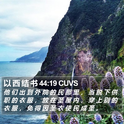 以 西 结 书 44:19 CUVS Bible Verse Image
