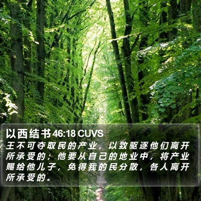 以 西 结 书 46:18 CUVS Bible Verse Image