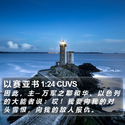 以 赛 亚 书 1:24 CUVS Bible Verse Image