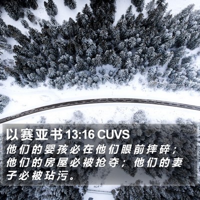 以 赛 亚 书 13:16 CUVS Bible Verse Image