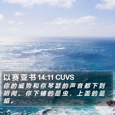 以 赛 亚 书 14:11 CUVS Bible Verse Image