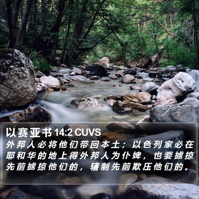 以 赛 亚 书 14:2 CUVS Bible Verse Image