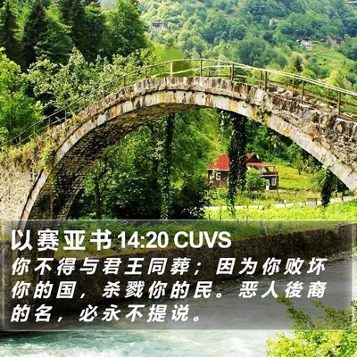以 赛 亚 书 14:20 CUVS Bible Verse Image
