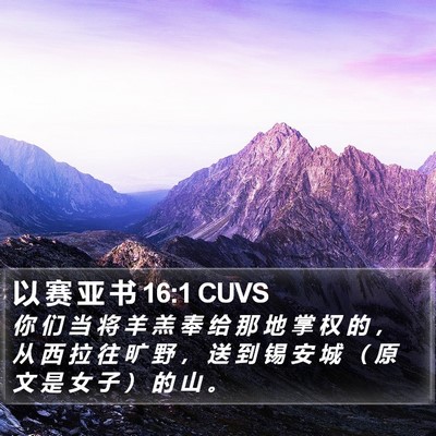 以 赛 亚 书 16:1 CUVS Bible Verse Image