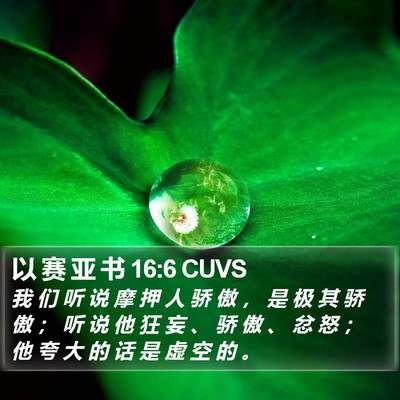以 赛 亚 书 16:6 CUVS Bible Verse Image
