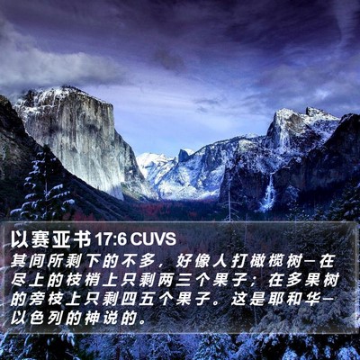 以 赛 亚 书 17:6 CUVS Bible Verse Image