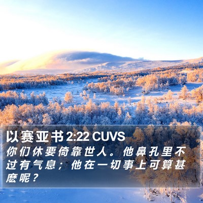 以 赛 亚 书 2:22 CUVS Bible Verse Image
