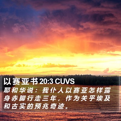 以 赛 亚 书 20:3 CUVS Bible Verse Image