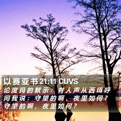以 赛 亚 书 21:11 CUVS Bible Verse Image