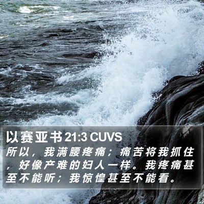 以 赛 亚 书 21:3 CUVS Bible Verse Image