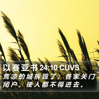 以 赛 亚 书 24:10 CUVS Bible Verse Image