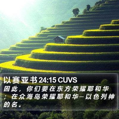 以 赛 亚 书 24:15 CUVS Bible Verse Image