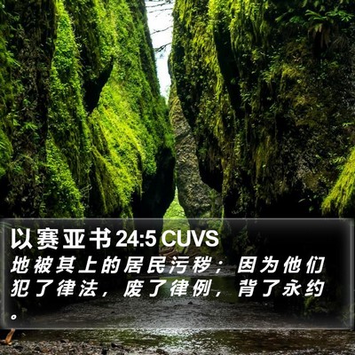 以 赛 亚 书 24:5 CUVS Bible Verse Image