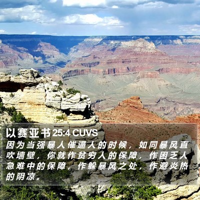 以 赛 亚 书 25:4 CUVS Bible Verse Image