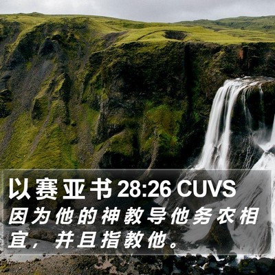 以 赛 亚 书 28:26 CUVS Bible Verse Image