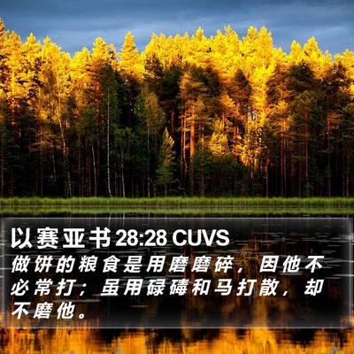 以 赛 亚 书 28:28 CUVS Bible Verse Image