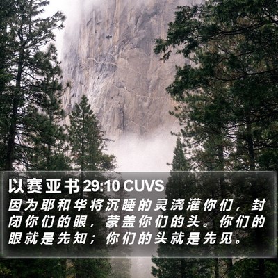 以 赛 亚 书 29:10 CUVS Bible Verse Image