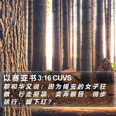 以 赛 亚 书 3:16 CUVS Bible Verse Image