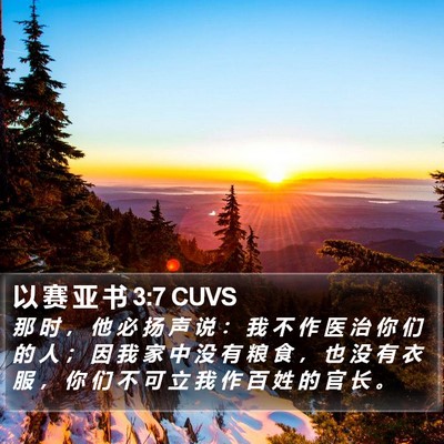 以 赛 亚 书 3:7 CUVS Bible Verse Image