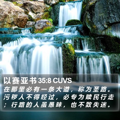 以 赛 亚 书 35:8 CUVS Bible Verse Image