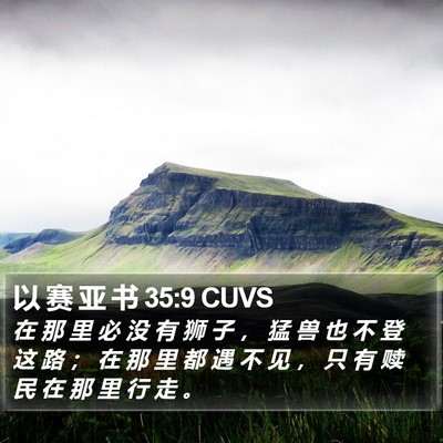 以 赛 亚 书 35:9 CUVS Bible Verse Image