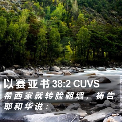 以 赛 亚 书 38:2 CUVS Bible Verse Image