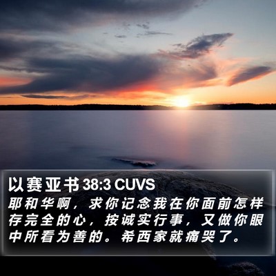以 赛 亚 书 38:3 CUVS Bible Verse Image