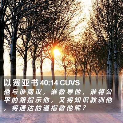 以 赛 亚 书 40:14 CUVS Bible Verse Image