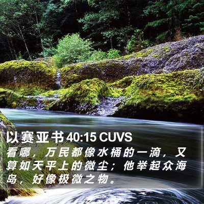 以 赛 亚 书 40:15 CUVS Bible Verse Image
