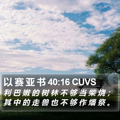 以 赛 亚 书 40:16 CUVS Bible Verse Image