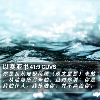 以 赛 亚 书 41:9 CUVS Bible Verse Image