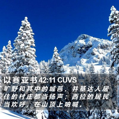 以 赛 亚 书 42:11 CUVS Bible Verse Image