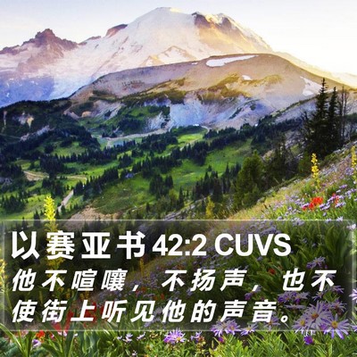 以 赛 亚 书 42:2 CUVS Bible Verse Image